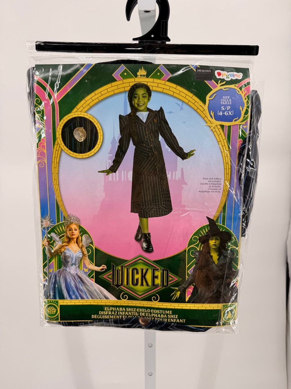 Wicked Elphaba Shiz Child Costume Girls S 4-6X Disguise Dress Halloween New